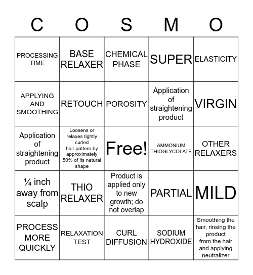 COSMO Bingo Card