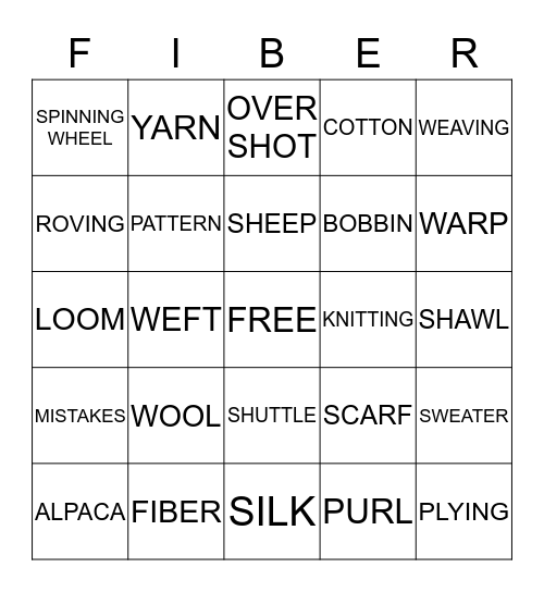 FIBER Bingo Card