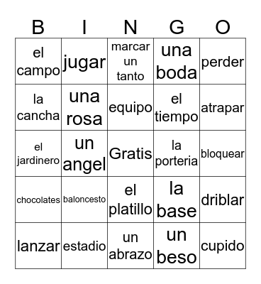 Amo Los Deportes Bingo Card