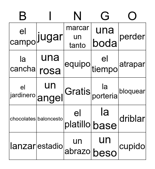 Amo Los Deportes Bingo Card