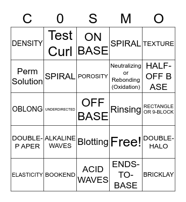 COSMO 12.1 Bingo Card