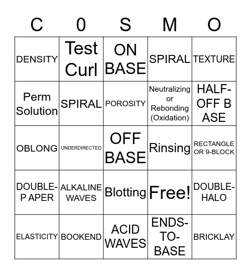 COSMO 12.1 Bingo Card