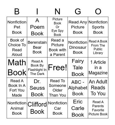 Grade K - 3 BINGO Card