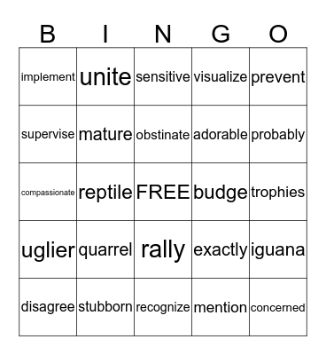 Reading Street 2-2 Bingo Card