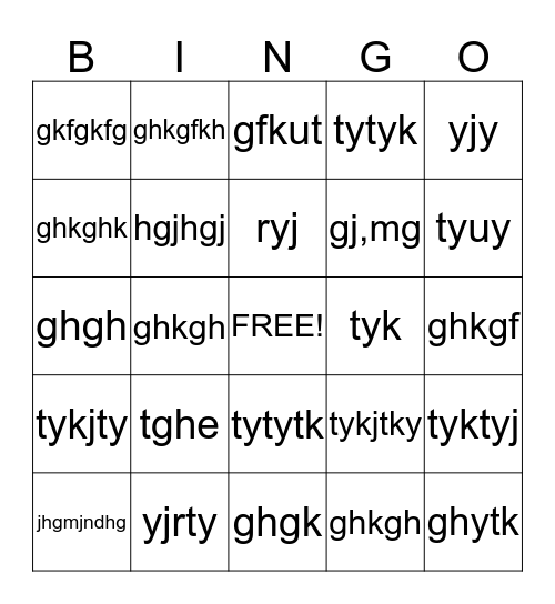 Art Bingo Card