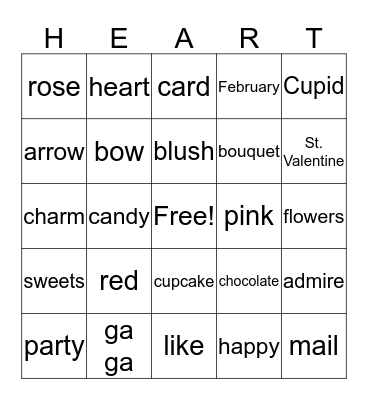 Valentine Fun Bingo Card