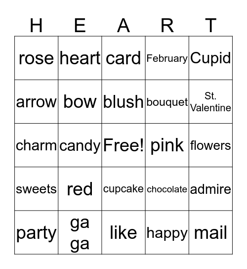 Valentine Fun Bingo Card