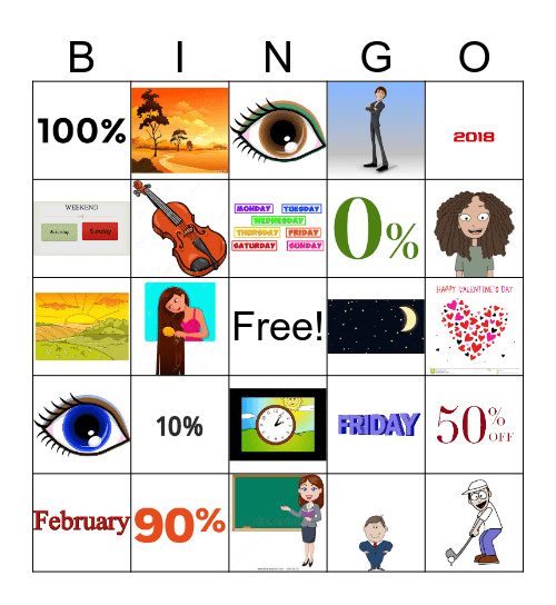 Vocabulary Bingo Card