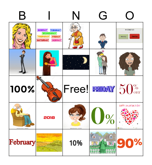 Vocabulary Bingo Card