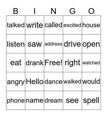 Lets Listen to the Teacher Bingo Card