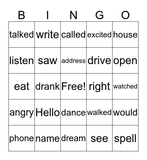 Lets Listen to the Teacher Bingo Card