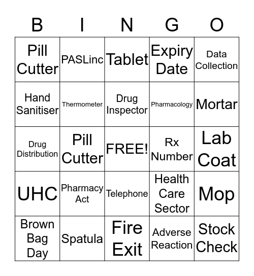 PHARMACY BINGO Card