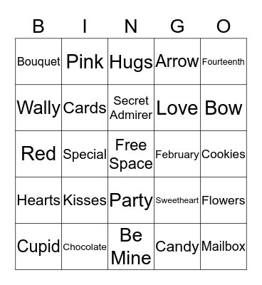 Valentine's Day Bingo Card