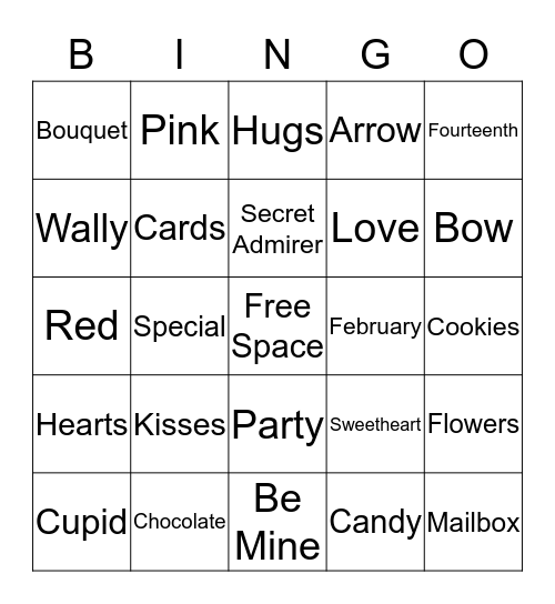 Valentine's Day Bingo Card