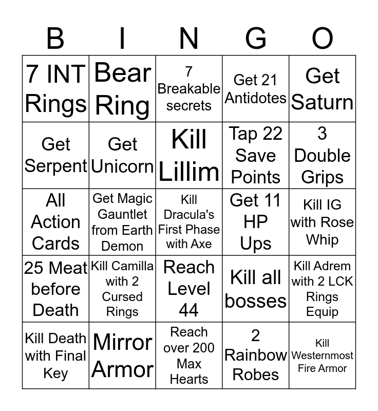 CoTM randomizer Bingo Card