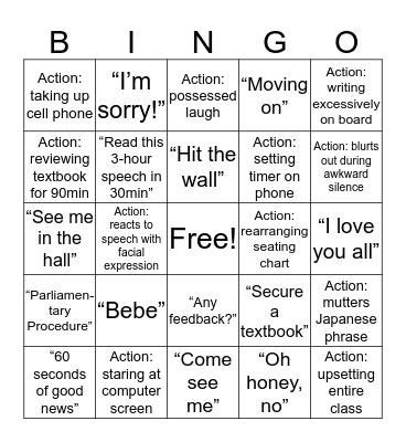 Cedelle BINGO Card