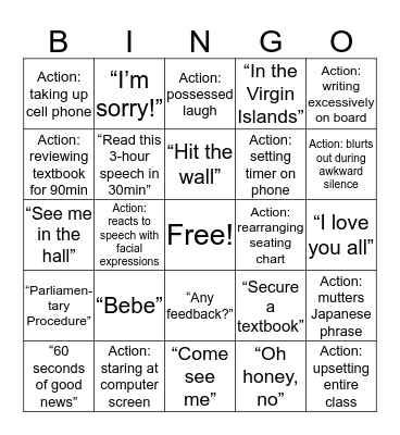 Cedelle BINGO Card