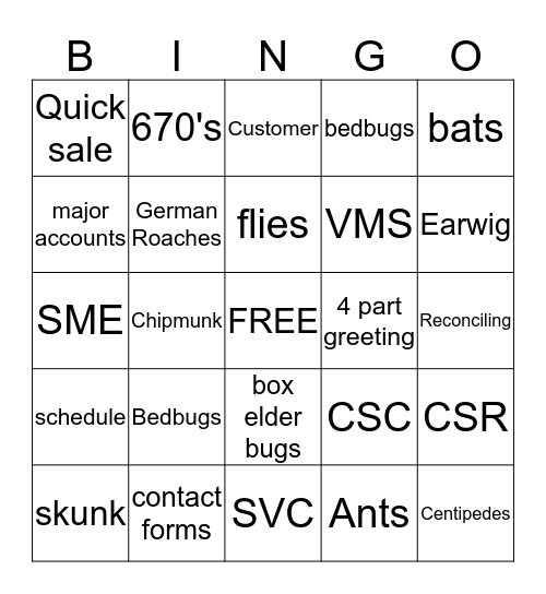 United through Service Bingo Card