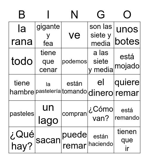 Berto 4-5 Bingo Card