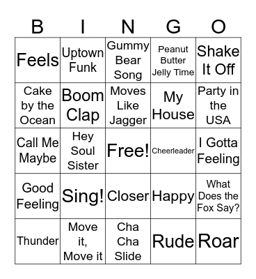 Valentine's Day Song Bingo! Bingo Card