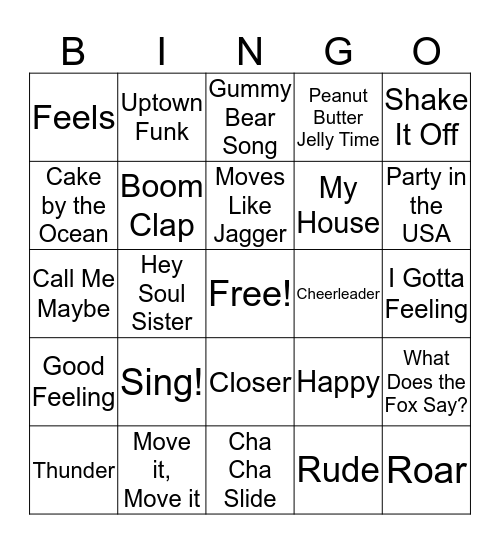 Valentine's Day Song Bingo! Bingo Card