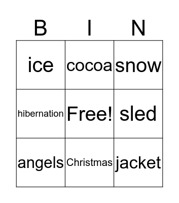 Winter Bingo Card