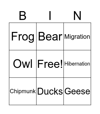 Winter Bingo Card