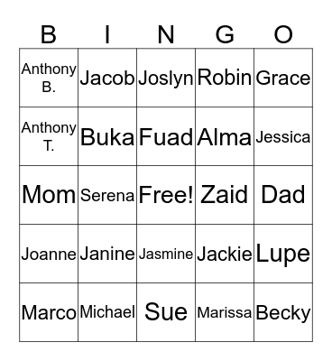 Love Bingo Card