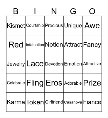 Happy VD! Bingo Card
