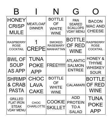 VALENTINES DAY  Bingo Card