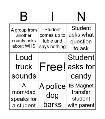 Career Day Bingo Card