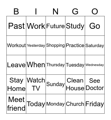 Time Signs  Bingo Card