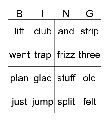 Blends Are Friends Bingo Card