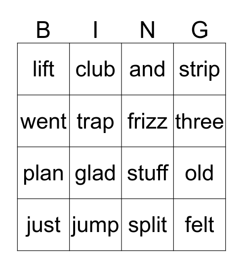 Blends Are Friends Bingo Card