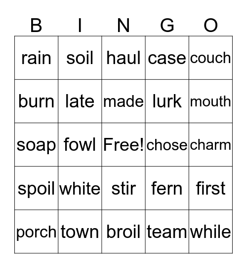 VV Bingo Card