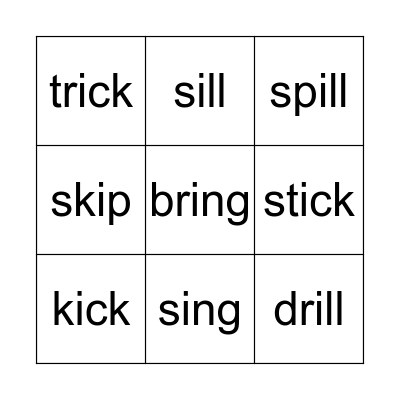 Short i phonograms Bingo Card