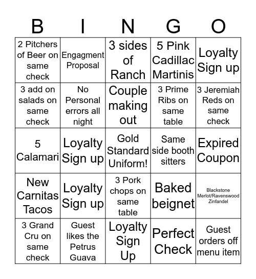 Valentines Day Bingo Card