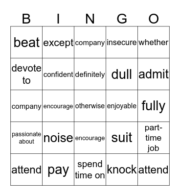 3KGT, chapter 4 Bingo Card