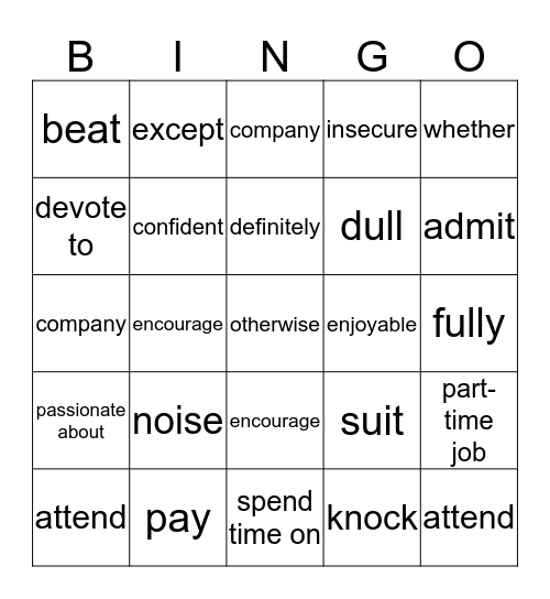 3KGT, chapter 4 Bingo Card
