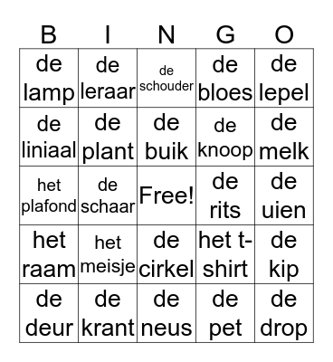 woordenbingo Card