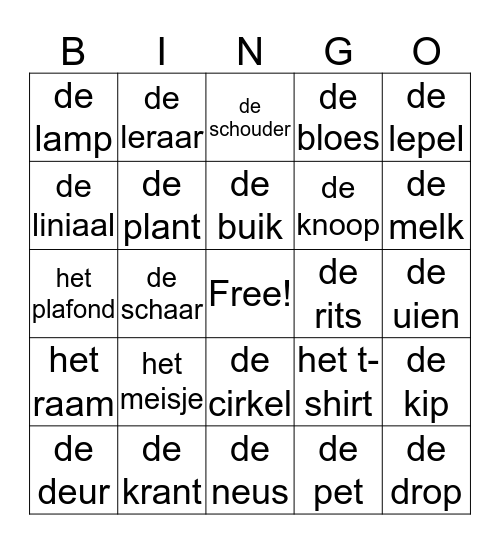 woordenbingo Card