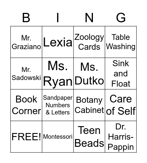 Bingo Que Horas São Montessori