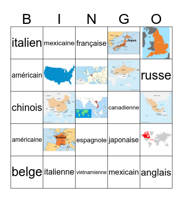 1B Unit 9 Lecon B vocabulary Bingo Card