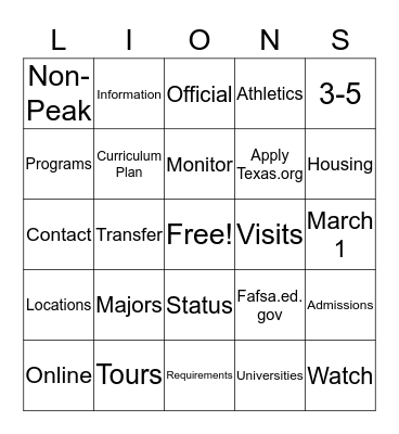 TRANSFER LOTERIA Bingo Card