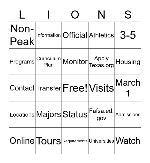 TRANSFER LOTERIA Bingo Card