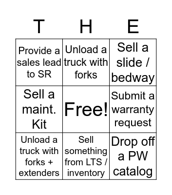 T.H.E. Bingo Card Bingo Card