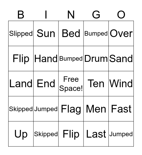 Vocabulary Bingo Card