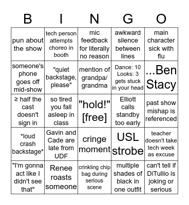 Tech Week Bingo Card
