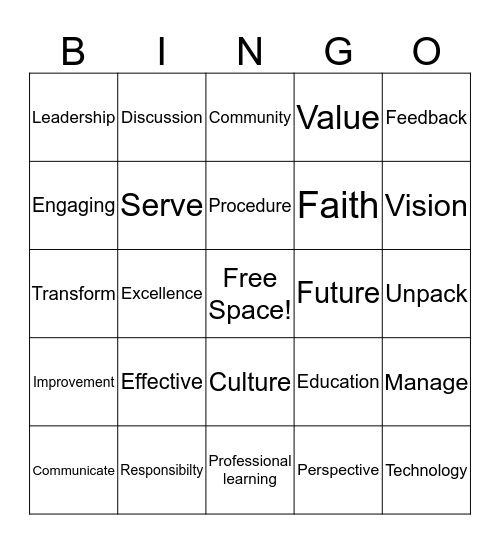 All Staff Meeting Bingo #2 Bingo Card