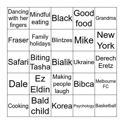 Becc's Bingo Board Bingo Card